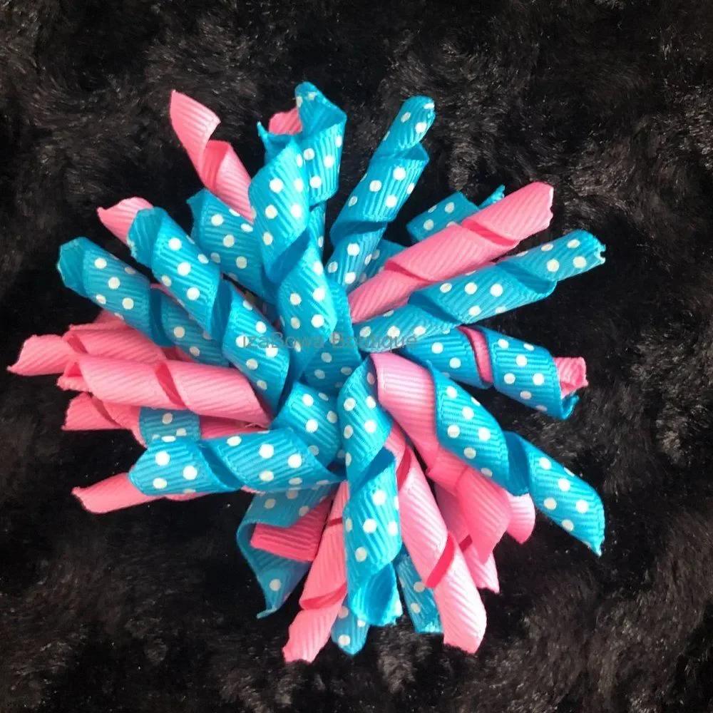 Bright Pink & Blue Korker Bow 4B2114  Handmade NWT Boutique